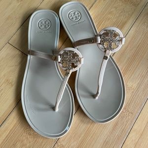 Tory Burch Miller Jelly Thong Sandal with Crystal accents Gold limited- size 7